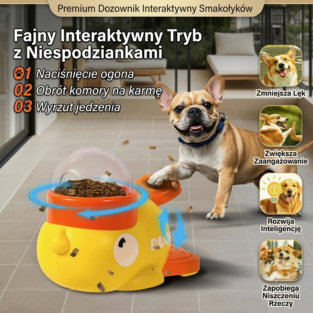 DuckTreat™ – Interaktywny dozownik smakołyków dla psa i kota
